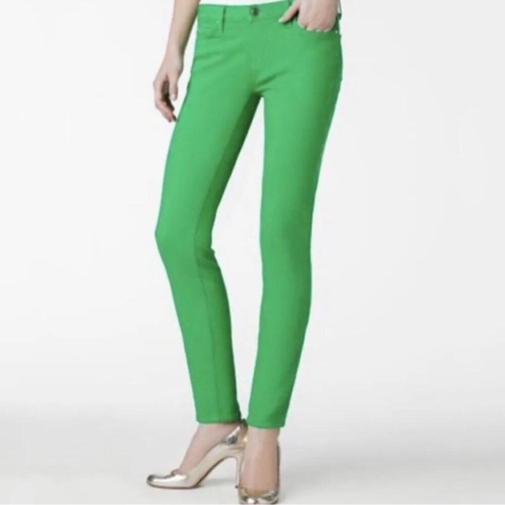 Kate Spade Bright Green Play Hooky Perry Street Denim Capris || Sz 27 GUC